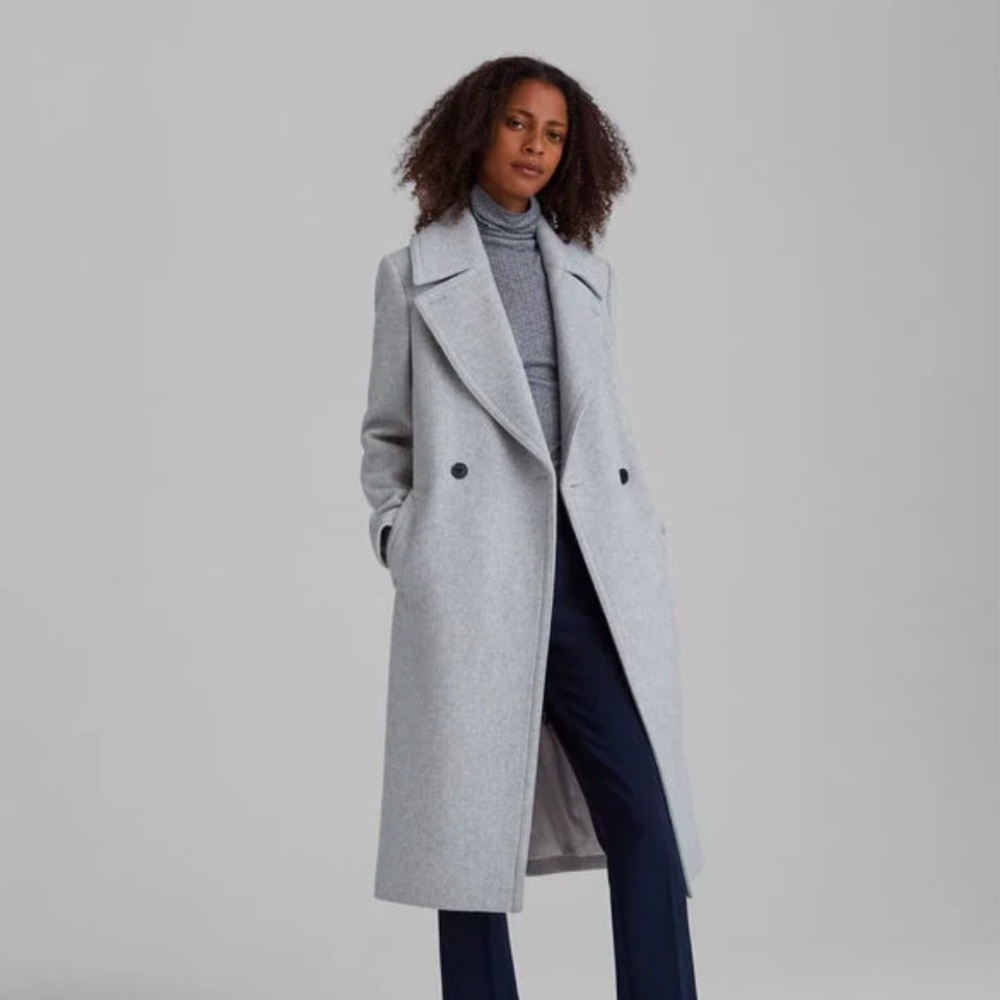 Club Monaco Daylina Wool Coat in light heather grey